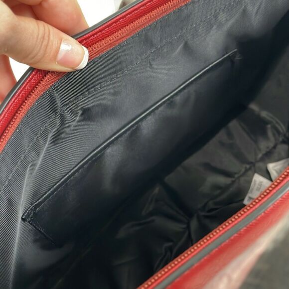 NWT Amazon Faux Leather Red and Black Women's Tote Bag Set - Picture 5 of 10